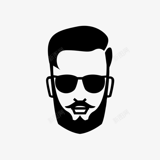 男人脸时髦图标svg_新图网 https://ixintu.com 太阳镜 时髦 男人 脸