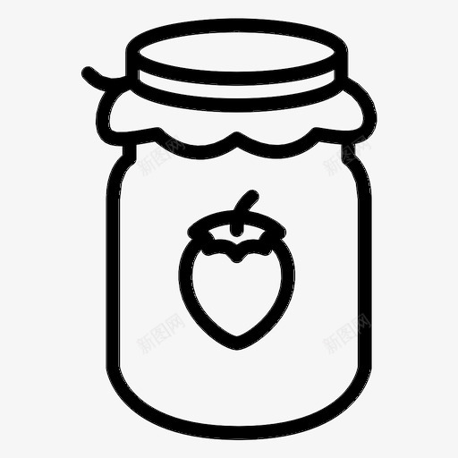 草莓酱果冻甜点图标svg_新图网 https://ixintu.com 感恩节 果冻 甜点 草莓酱