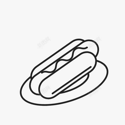 热狗晚餐食物图标svg_新图网 https://ixintu.com 晚餐 热狗 盘子 食物