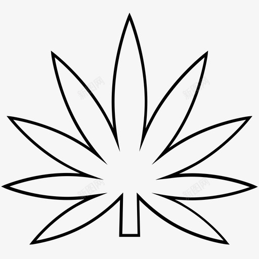 大麻草药植物图标svg_新图网 https://ixintu.com 大麻 杂草 植物 草药