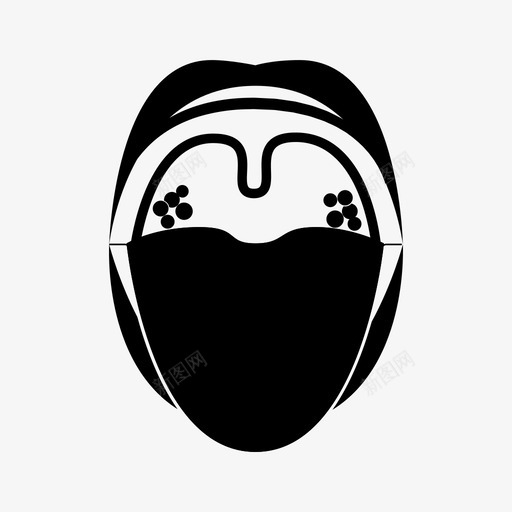 咽喉疾病疼痛图标svg_新图网 https://ixintu.com 医学图标 咽喉 扁桃体炎 疼痛 疾病 白喉