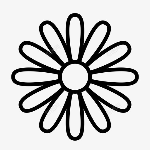 雏菊花朵大自然图标svg_新图网 https://ixintu.com 大自然 春天 花朵 雏菊