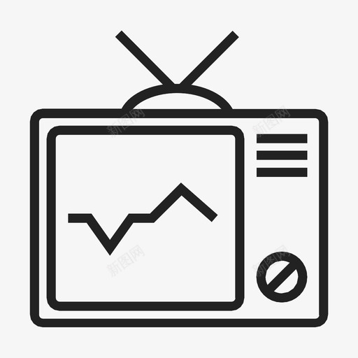 电视天线旧电视图标svg_新图网 https://ixintu.com 复古电视 天线 旧电视 显像管 电视 电视机 雪花屏幕