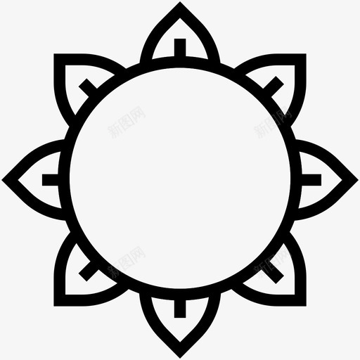 银莲花装饰春花图标svg_新图网 https://ixintu.com 多媒体线图标 春花 装饰 银莲花