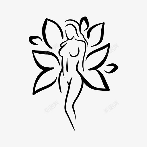 树仙子绿色植物图标svg_新图网 https://ixintu.com 女人 树仙子 植物 绿色