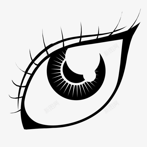 眼睛睫毛瞳孔图标svg_新图网 https://ixintu.com 看 眼睛 睫毛 瞳孔