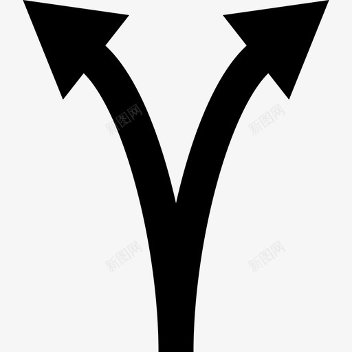 上箭头分叉成两个箭头箭头2图标svg_新图网 https://ixintu.com 上箭头分叉成两个 箭头 箭头2