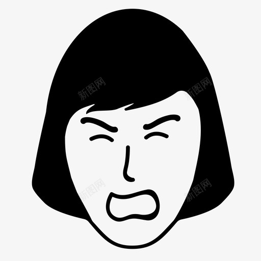 恐慌情绪脸色图标svg_新图网 https://ixintu.com 女性 恐惧 恐慌 情绪 脸色