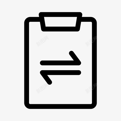剪贴板数据传输箭头连接图标svg_新图网 https://ixintu.com 事务 剪贴板数据传输 相反 箭头 连接