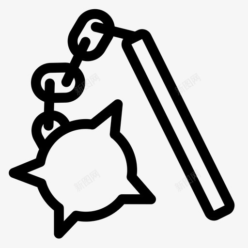 连枷链骑士图标svg_新图网 https://ixintu.com rpg武器概述 士兵 带刺球 狼牙棒 连枷 链 骑士