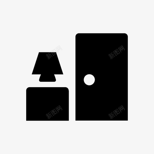 家具卧室门图标svg_新图网 https://ixintu.com 卧室 家具 灯 门