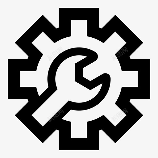 修复配置修复工具图标svg_新图网 https://ixintu.com 修复 修复工具 设置 配置