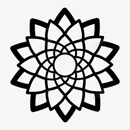 霎哈斯拉脉轮顶轮曼陀罗图标svg_新图网 https://ixintu.com 医药保健 曼陀罗 活力 霎哈斯拉脉轮 顶轮