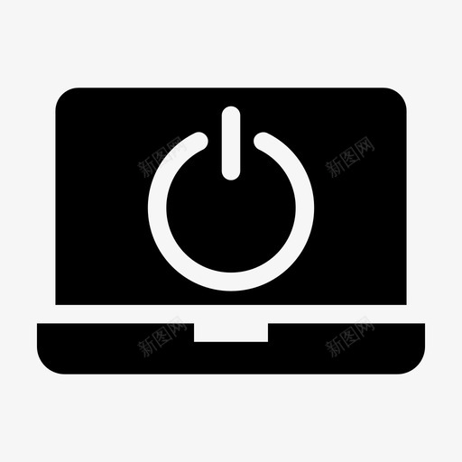 笔记本电脑电源按钮开关按钮关机图标svg_新图网 https://ixintu.com 关机 开关按钮 开机 笔记本电脑电源按钮