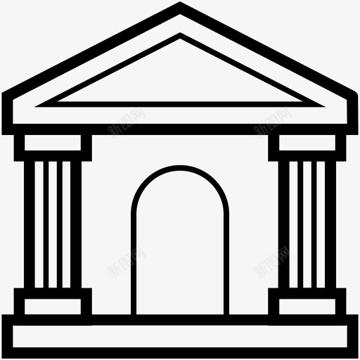 校舍建筑酒馆图标svg_新图网 https://ixintu.com 建筑 教育线路图 校舍 酒馆