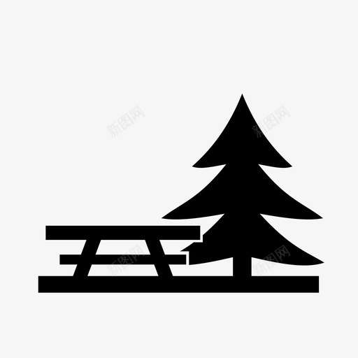 休息站露营清理图标svg_新图网 https://ixintu.com 休息站 森林 清理 环境自然 远足 野餐桌 露营