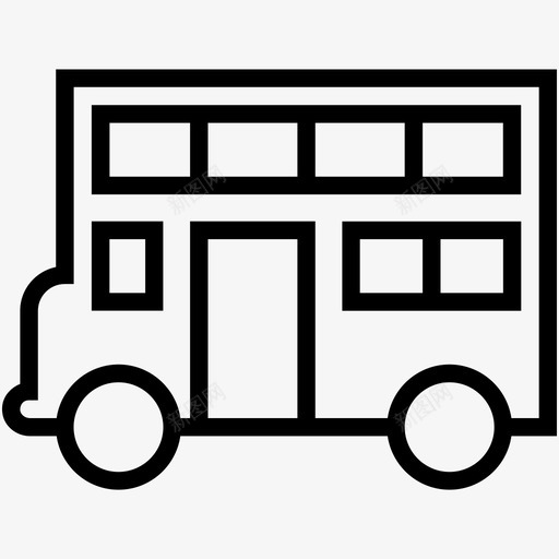 双层巴士交通工具图标svg_新图网 https://ixintu.com 交通工具 交通线路图标集合 双层 双层巴士 巴士 车辆