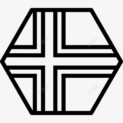 法罗群岛国家欧洲图标svg_新图网 https://ixintu.com 世界六边形旗帜轮廓 国家 国旗 欧洲 法罗群岛