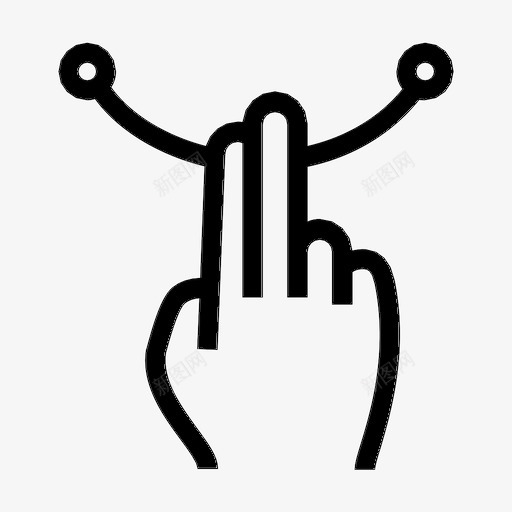 两个手指缩小手指手图标svg_新图网 https://ixintu.com 两个手指 两个手指移动 两个手指缩小 手 手指