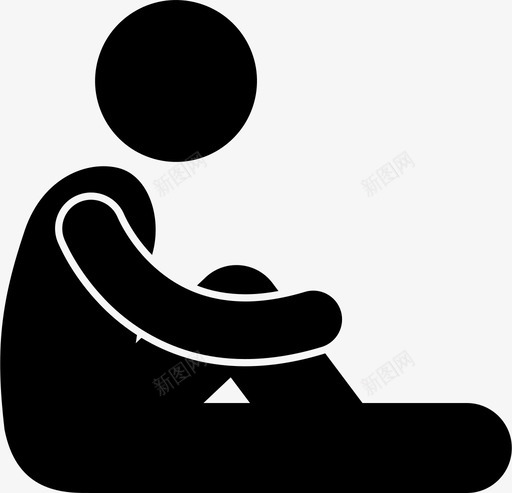 坐着肢体语言人图标svg_新图网 https://ixintu.com 人 人的姿势 坐着 思考 放松 站姿 肢体语言