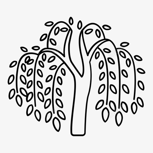 柳树树叶河流图标svg_新图网 https://ixintu.com 哭泣 柳树 树叶 树木 树木轮廓 植被 河流