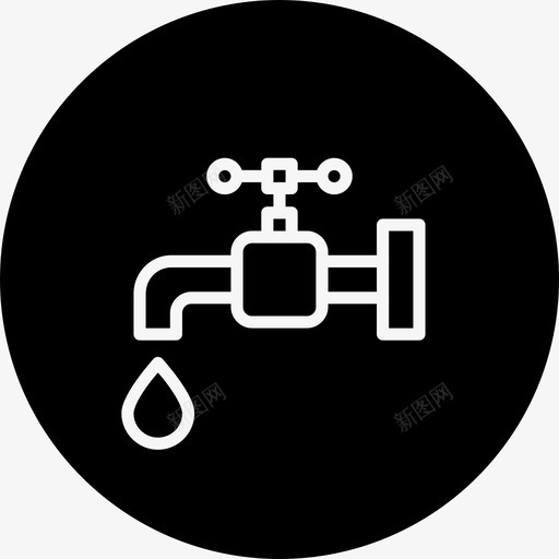 水龙头滴水器管道图标svg_新图网 https://ixintu.com 水龙头 滴水器 生态环境圆差 管道 阀门