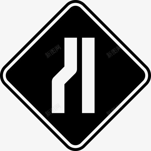 窄路标小号黑色路标图标svg_新图网 https://ixintu.com 小号 窄路标 黑色路标