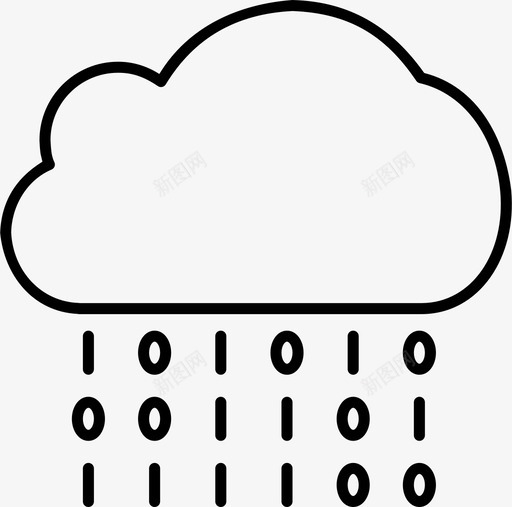 云计算二进制云代码图标svg_新图网 https://ixintu.com 二进制 云代码 云计算