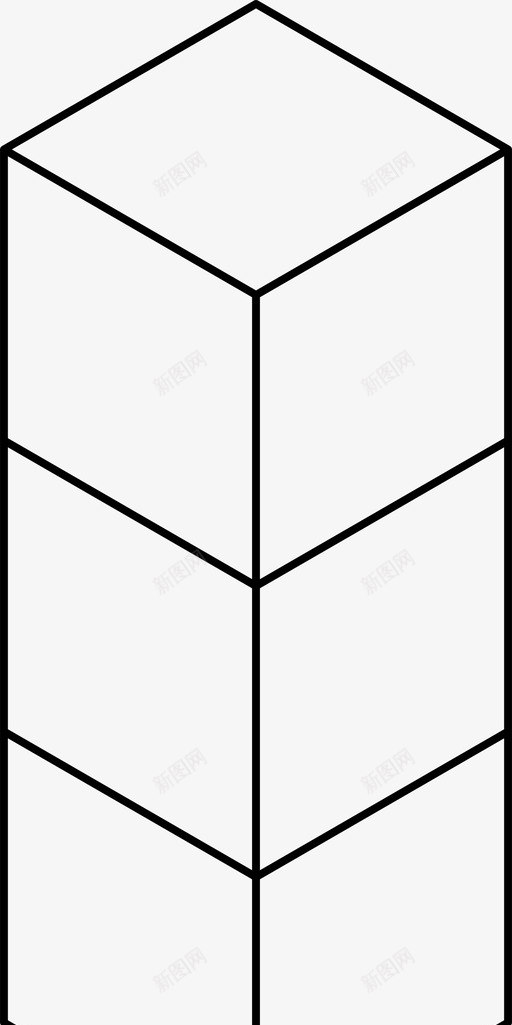 立方体列三维几何图标svg_新图网 https://ixintu.com 三维 三维等轴测立方体 几何 堆栈 立方体列 等轴测