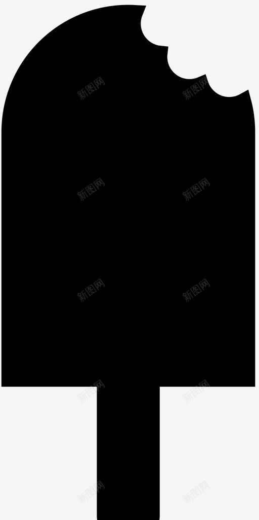 冰棒被咬食物图标svg_新图网 https://ixintu.com 冰棒 夏季 实物 甜食 被咬 食物