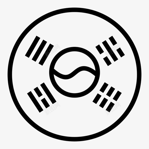 韩国国家韩国国旗图标svg_新图网 https://ixintu.com 世界国旗的圆形轮廓 国家 国旗 韩国 韩国国旗