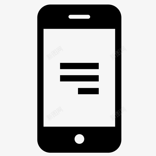 短信通知智能手机图标svg_新图网 https://ixintu.com 智能手机 短信 通知