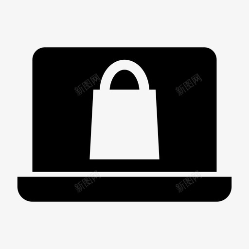 手提电脑购物袋网上商店购买图标svg_新图网 https://ixintu.com 手提电脑购物袋 网上商店 购买 购物者 购物袋