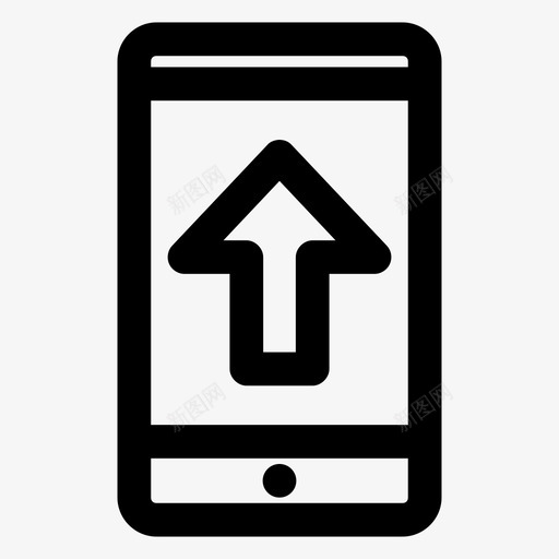 智能手机向上转到顶部方向图标svg_新图网 https://ixintu.com 上下 上载 向上箭头 垂直方向 方向 智能手机向上 转到顶部