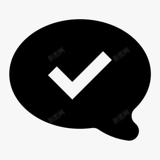语音气泡滴答声批准检查图标svg_新图网 https://ixintu.com 完成 实心圆形动作语音气泡图标 批准 检查 正确 语音气泡滴答声