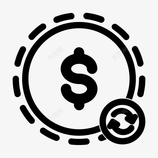 资金更新美元在线图标svg_新图网 https://ixintu.com 在线 支付 美元 资金更新