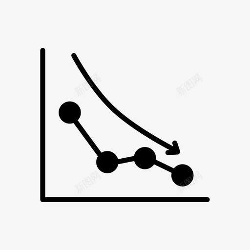 折线图减少向下图标svg_新图网 https://ixintu.com 减少 向下 图形显示 折线图 降低