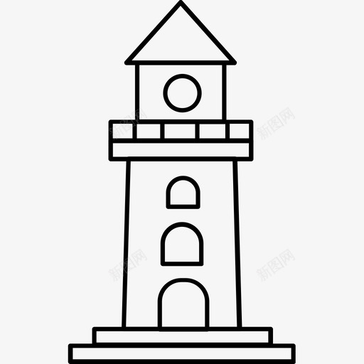 灯塔海滩建筑物图标svg_新图网 https://ixintu.com 安全 建筑物 海岸 海滩 灯塔