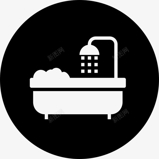 浴缸浴室淋浴器图标svg_新图网 https://ixintu.com 家具圆形差异实心 毛巾 洗手盆 浴室 浴缸 淋浴器