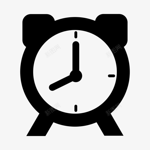 闹钟时间钟表图标svg_新图网 https://ixintu.com 家具和设备 时间 钟表 闹钟