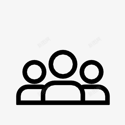 群用户俱乐部网络图标svg_新图网 https://ixintu.com 个人资料 俱乐部 组和人员线 网络 群用户