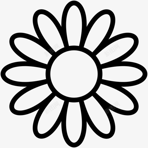 雏菊花朵中国花图标svg_新图网 https://ixintu.com 中国花 多媒体线图标 花朵 雏菊