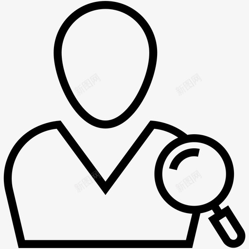 找人求职者放大镜图标svg_新图网 https://ixintu.com 人力资源图标集 找人 找员工 找工作 放大镜 求职者