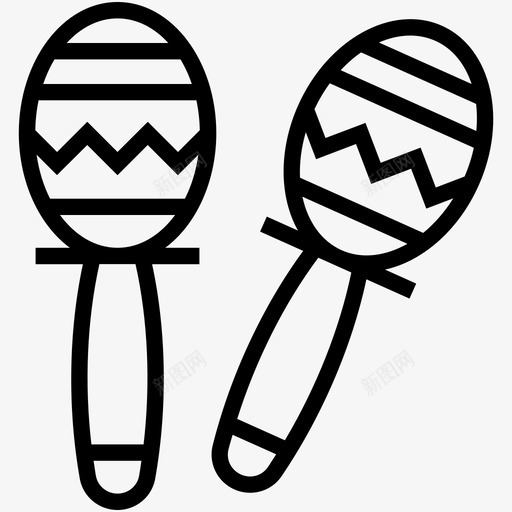 maracas乐器音乐图标svg_新图网 https://ixintu.com maracas 乐器 声音 多媒体线图标c 播放 音乐