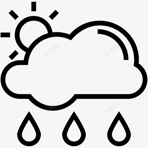 晴雨云天气图标svg_新图网 https://ixintu.com 云 天气 天气线图标 晴雨