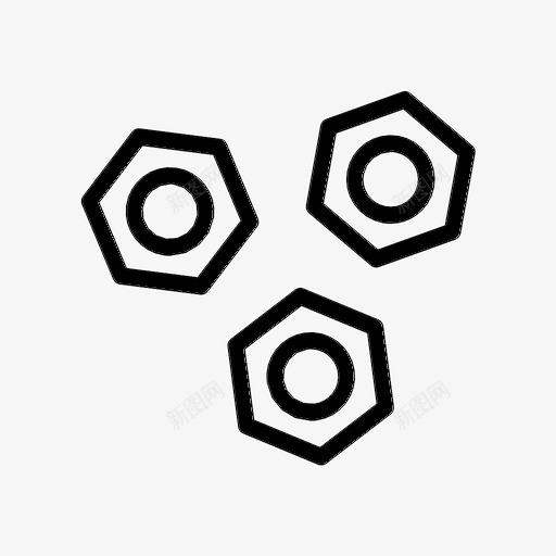 螺母螺栓结构图标svg_新图网 https://ixintu.com 工具 结构 维修 螺栓 螺母