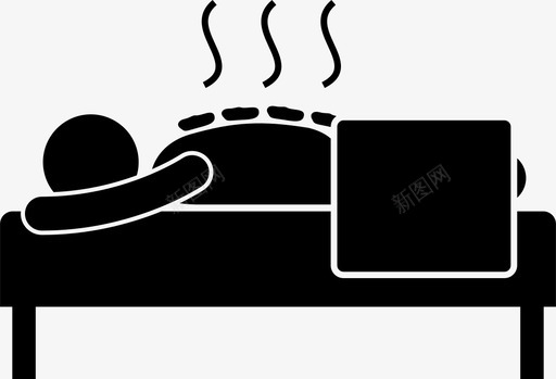 热石按摩背痛放松图标svg_新图网 https://ixintu.com 放松 水疗 治疗 热石按摩 背痛