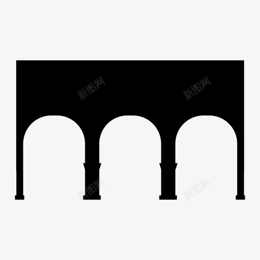 桥梁堤道石桥图标svg_新图网 https://ixintu.com 堤道 建筑物和建筑 桥梁 石桥 连拱廊桥