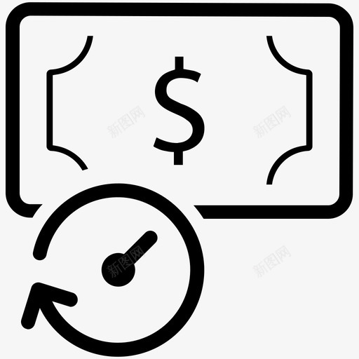 预算时钟美元图标svg_新图网 https://ixintu.com 时钟 时间 概述搜索引擎优化网络营销 美元 金钱 预算
