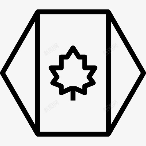 加拿大国家旗帜图标svg_新图网 https://ixintu.com 世界六边形旗帜轮廓 加拿大 国家 旗帜